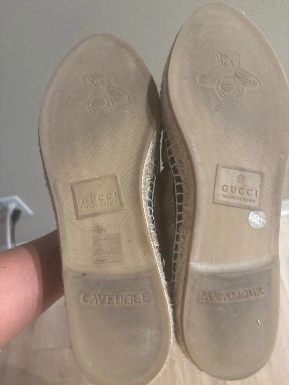 💯% Auth Gucci Women's GG Supreme Espadrille Flat 38